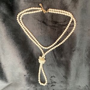 Talbots Knotted Faux Pearl Double Strand
